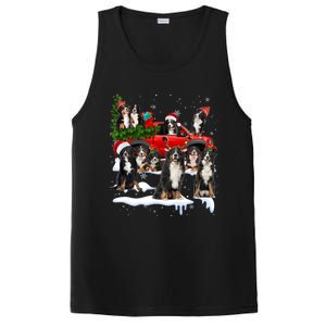 Santa Bernese Mountain Dog Red Truck Christmas Tree Pajamas Gift PosiCharge Competitor Tank