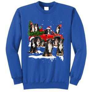 Santa Bernese Mountain Dog Red Truck Christmas Tree Pajamas Gift Sweatshirt