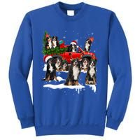 Santa Bernese Mountain Dog Red Truck Christmas Tree Pajamas Gift Sweatshirt