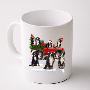 Santa Bernese Mountain Dog Red Truck Christmas Tree Pajamas Gift Coffee Mug