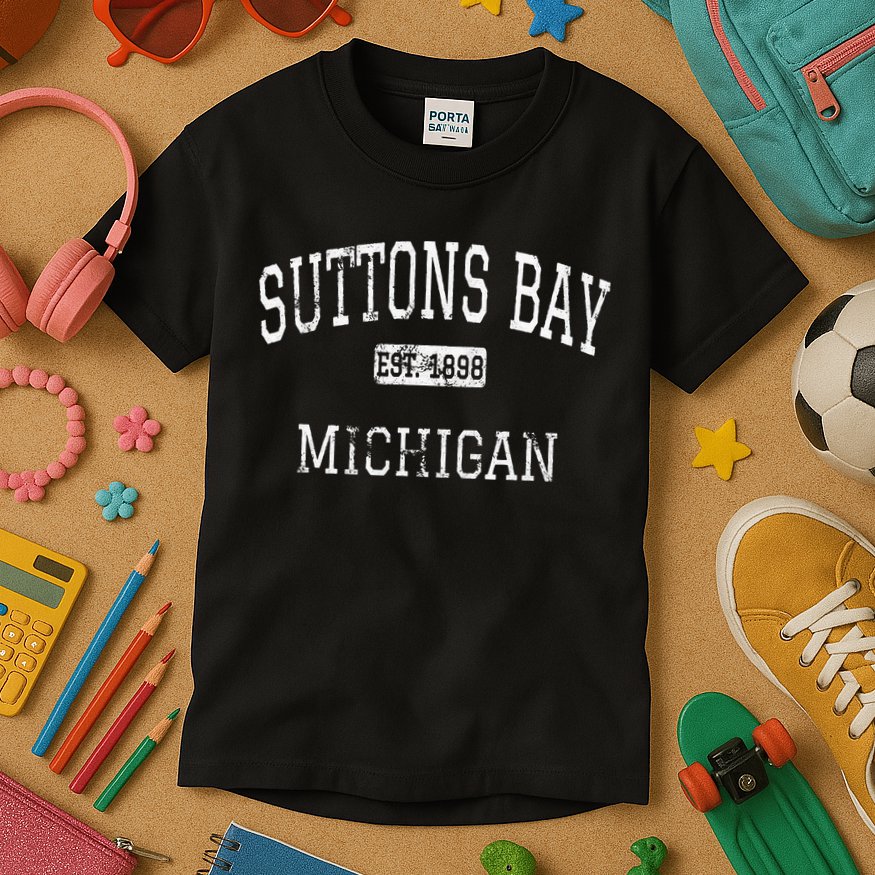 Suttons Bay Michigan MI Vintage Kids T-Shirt