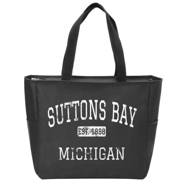 Suttons Bay Michigan MI Vintage Zip Tote Bag