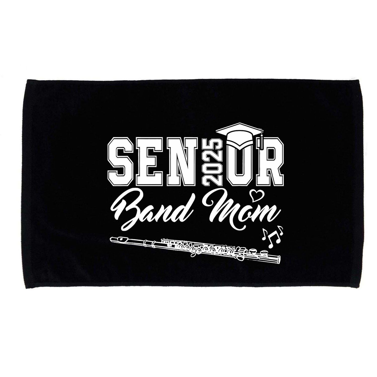 Senior Band Mom 2025 Marching Band Class Of 2025 Flute Microfiber Hand Towel