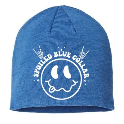 Spoiled By My Blue Collar Funny Wife Groovy (Two Side) Cute Gift Sustainable Beanie