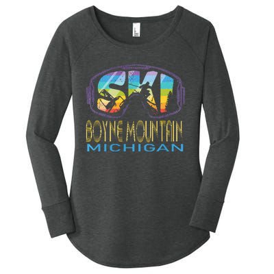 Ski Boyne Mountain Michigan Skiing Vacation Women's Perfect Tri Tunic Long Sleeve Shirt