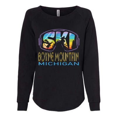 Ski Boyne Mountain Michigan Skiing Vacation Womens California Wash Sweatshirt