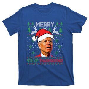 Santa Biden Merry 4th Of Thanksgiving Ugly Christmas Sweater Funny Gift T-Shirt