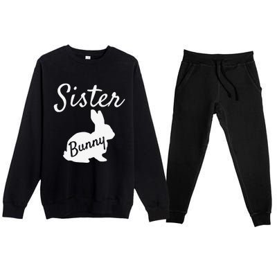 Sister Bunny Matching Family Easters Pajamas Premium Crewneck Sweatsuit Set