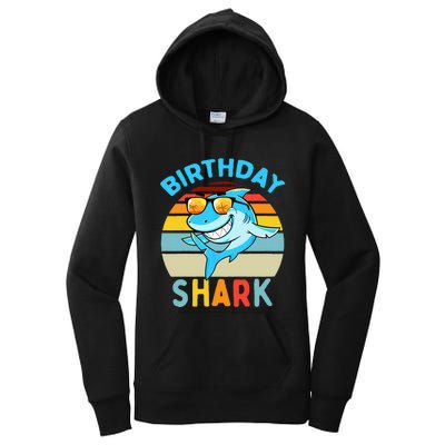 Shark Birthday Matching Family Women's Pullover Hoodie