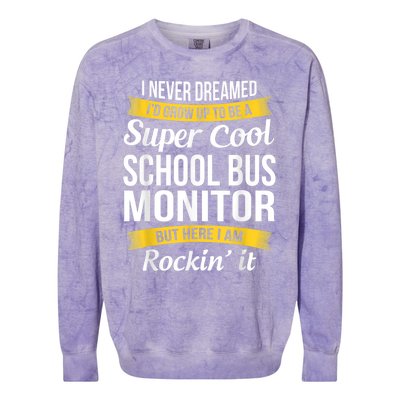 School Bus Monitor T Funny Colorblast Crewneck Sweatshirt