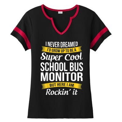 School Bus Monitor T Funny Ladies Halftime Notch Neck Tee