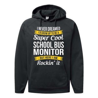 School Bus Monitor T Funny Performance Fleece Hoodie