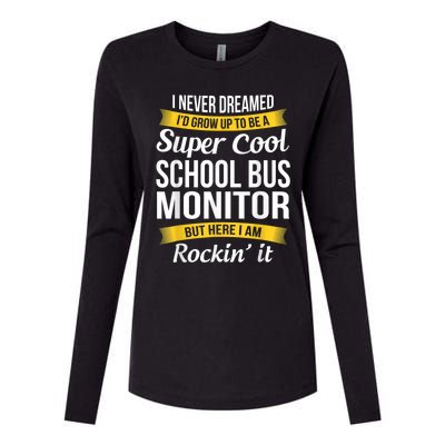 School Bus Monitor T Funny Womens Cotton Relaxed Long Sleeve T-Shirt