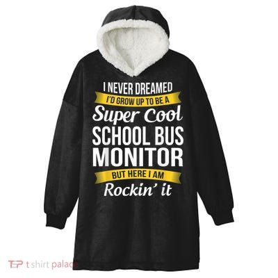 School Bus Monitor T Funny Hooded Wearable Blanket