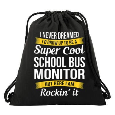 School Bus Monitor T Funny Drawstring Bag