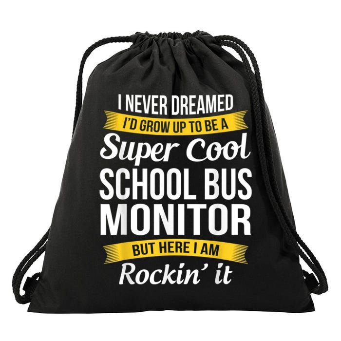 School Bus Monitor T Funny Drawstring Bag