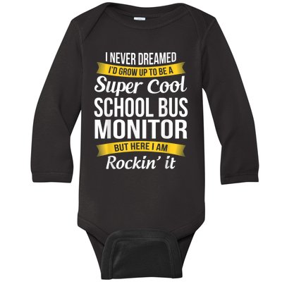 School Bus Monitor T Funny Baby Long Sleeve Bodysuit