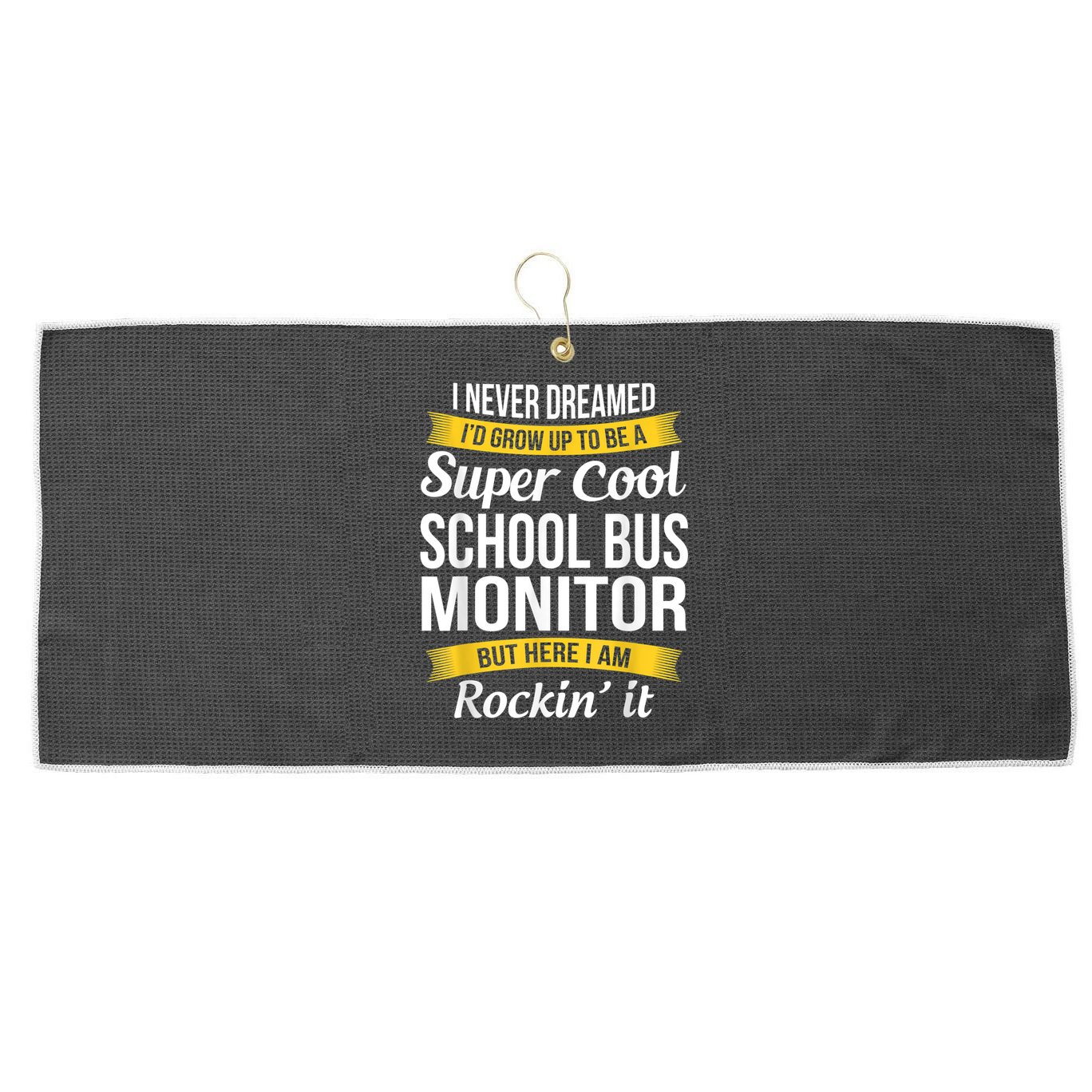 School Bus Monitor T Funny Large Microfiber Waffle Golf Towel