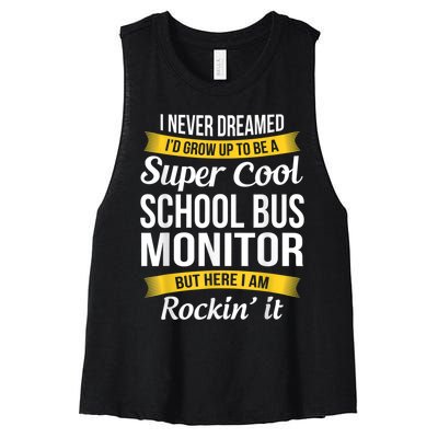 School Bus Monitor T Funny Women's Racerback Cropped Tank