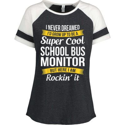 School Bus Monitor T Funny Enza Ladies Jersey Colorblock Tee