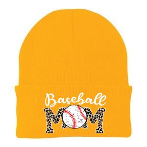 Softball Baseball Mom Leopard Tee Mother's Day Meaningful Gift Knit Cap Winter Beanie