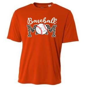 Softball Baseball Mom Leopard Tee Mother's Day Meaningful Gift Cooling Performance Crew T-Shirt