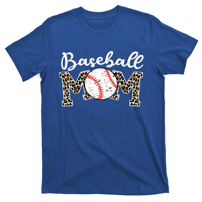 Softball Baseball Mom Leopard Tee Mother's Day Meaningful Gift T-Shirt