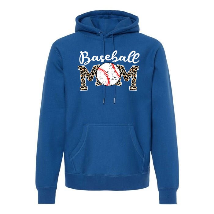 Softball Baseball Mom Leopard Tee Mother's Day Meaningful Gift Premium Hoodie