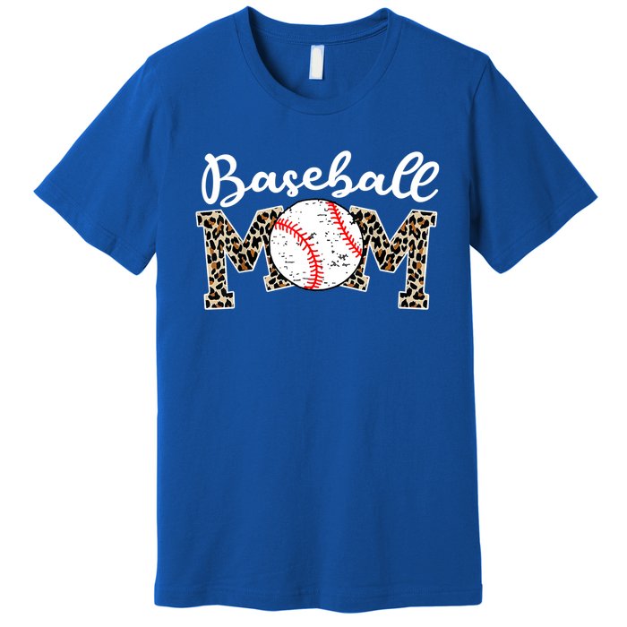 Softball Baseball Mom Leopard Tee Mother's Day Meaningful Gift Premium T-Shirt