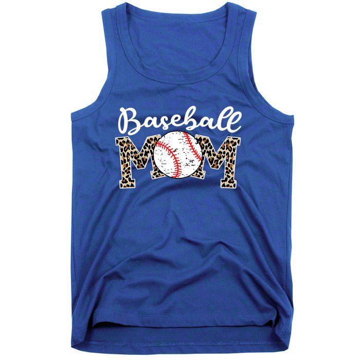 Softball Baseball Mom Leopard Tee Mother's Day Meaningful Gift Tank Top