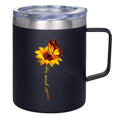 Sunflower Butterfly Multiple Sclerosis Awareness Ms Warrior Gift 12oz Stainless Steel Coffee Mug