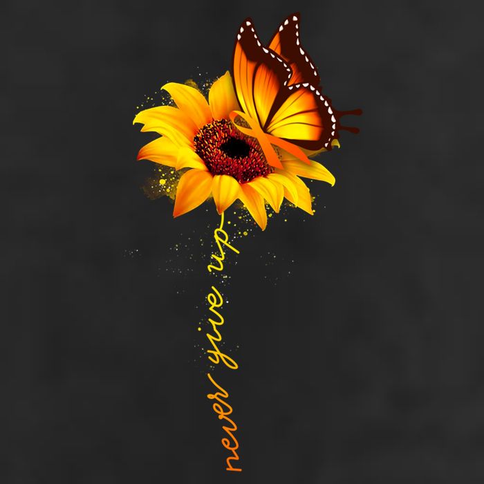Sunflower Butterfly Multiple Sclerosis Awareness Ms Warrior Gift Golf Towel
