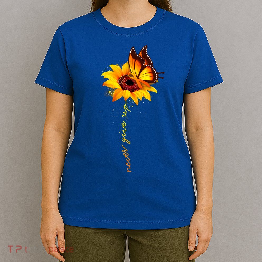 Sunflower Butterfly Multiple Sclerosis Awareness Ms Warrior Gift T-Shirt