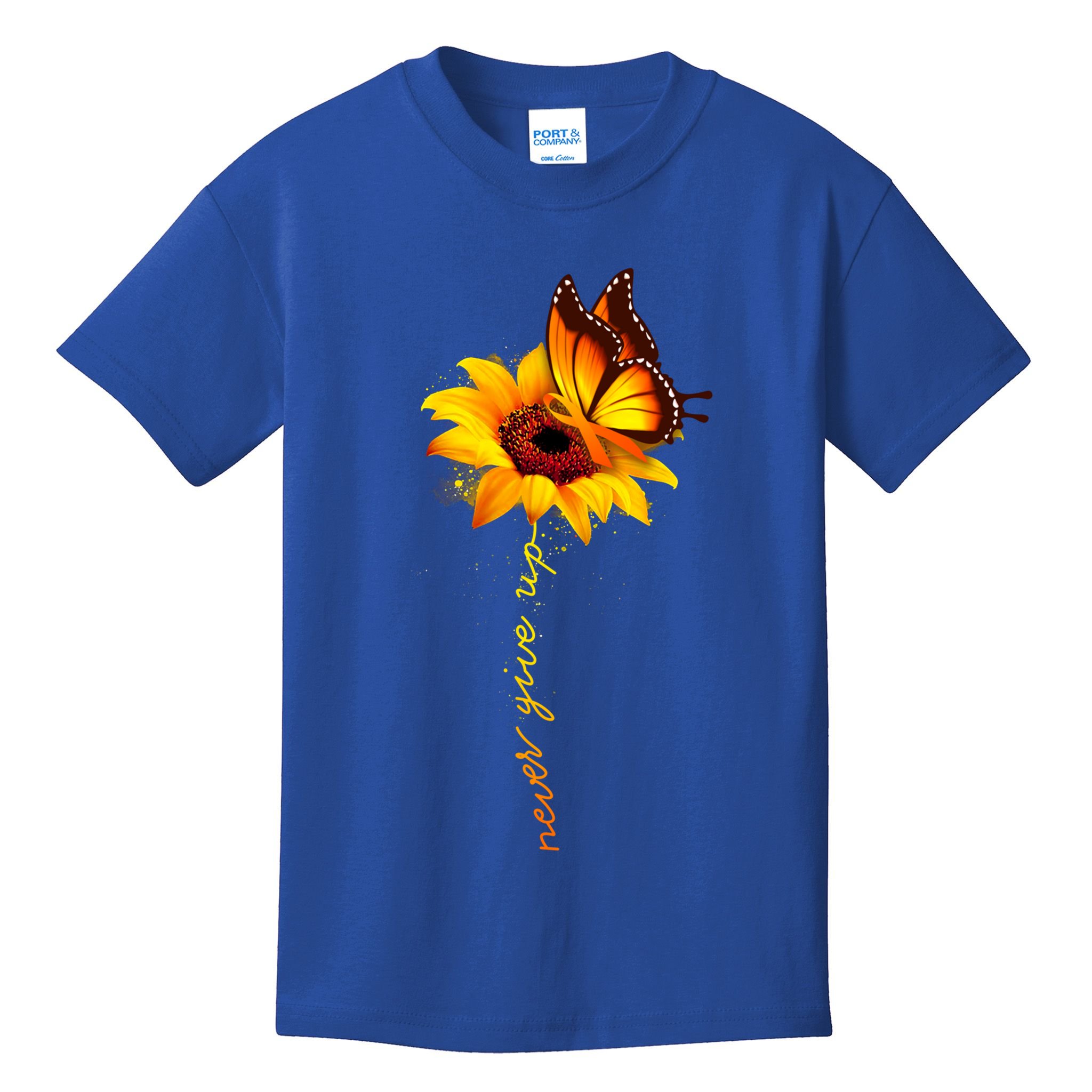 Sunflower Butterfly Multiple Sclerosis Awareness Ms Warrior Gift Kids T-Shirt