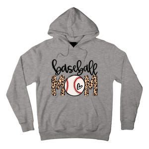 Softball Baseball Mom Leopard Tee Mother's Day Tall Hoodie