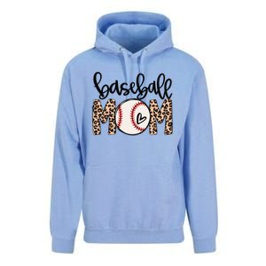 Softball Baseball Mom Leopard Tee Mother's Day Unisex Surf Hoodie