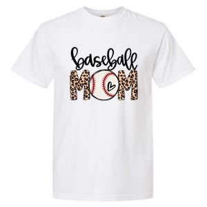 Softball Baseball Mom Leopard Tee Mother's Day Garment-Dyed Heavyweight T-Shirt