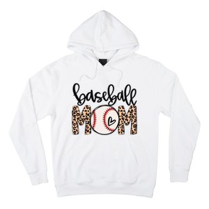 Softball Baseball Mom Leopard Tee Mother's Day Hoodie