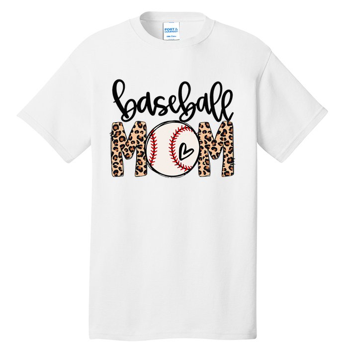 Softball Baseball Mom Leopard Tee Mother's Day Tall T-Shirt