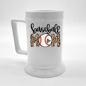 Softball Baseball Mom Leopard Tee Mother's Day Beer Stein