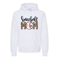 Softball Baseball Mom Leopard Tee Mother's Day Premium Hoodie