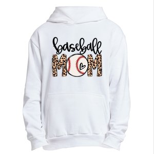 Softball Baseball Mom Leopard Tee Mother's Day Urban Pullover Hoodie