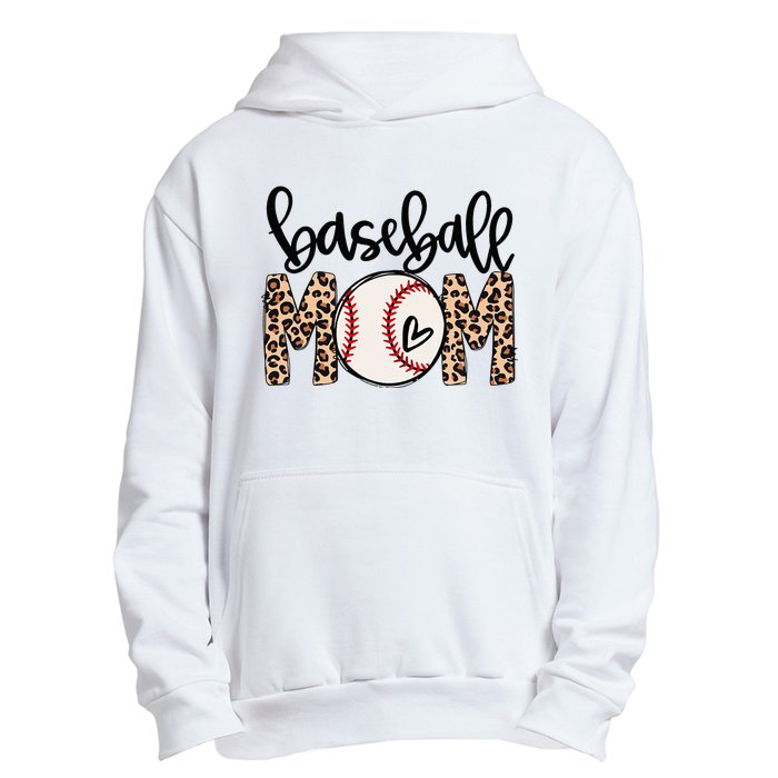 Softball Baseball Mom Leopard Tee Mother's Day Urban Pullover Hoodie