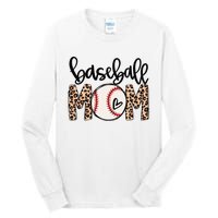 Softball Baseball Mom Leopard Tee Mother's Day Tall Long Sleeve T-Shirt