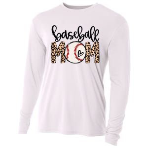 Softball Baseball Mom Leopard Tee Mother's Day Cooling Performance Long Sleeve Crew