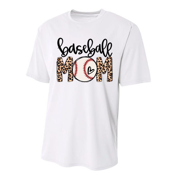 Softball Baseball Mom Leopard Tee Mother's Day Performance Sprint T-Shirt