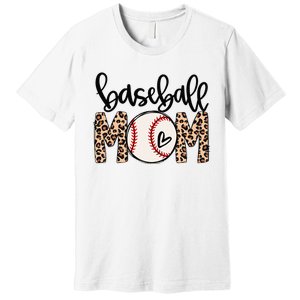 Softball Baseball Mom Leopard Tee Mother's Day Premium T-Shirt