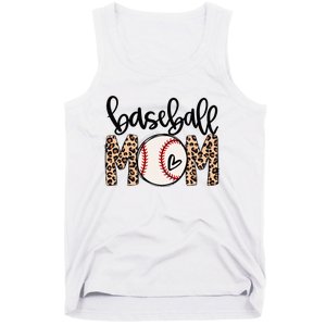 Softball Baseball Mom Leopard Tee Mother's Day Tank Top