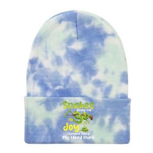 Snakes Bring Me Joy Humans Make My Head Hurt Snake Lover Tie Dye 12in Knit Beanie