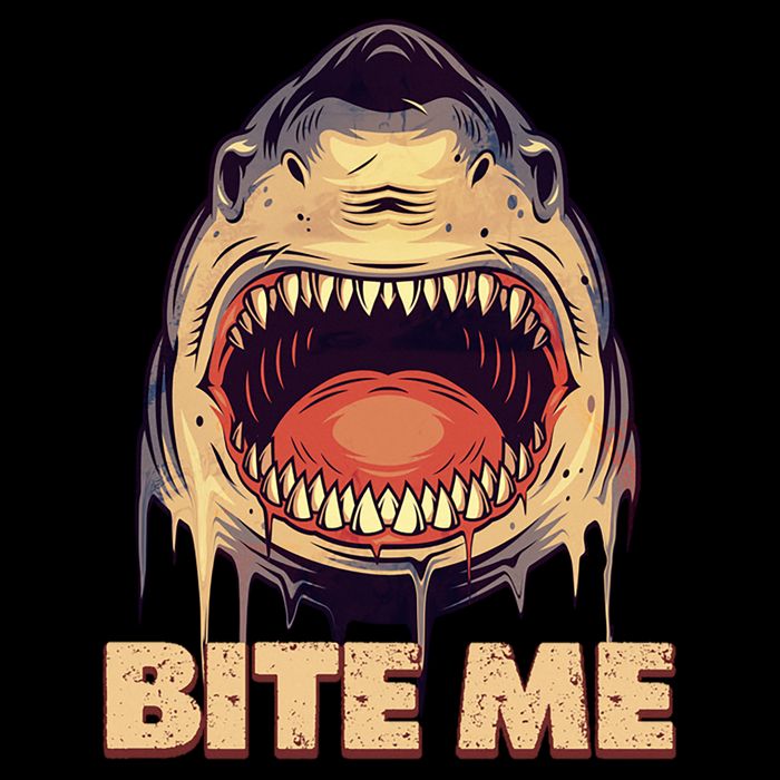 Shark Bite Me Gift Drawstring Bag